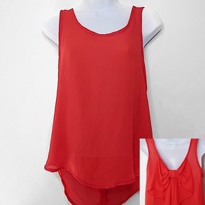 Haute Monde | Red Bow Back Sleeveless Top